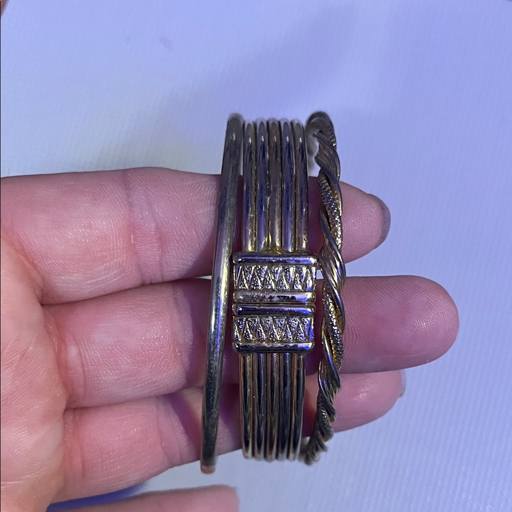 Elegant Gold and Silver Bangle Set